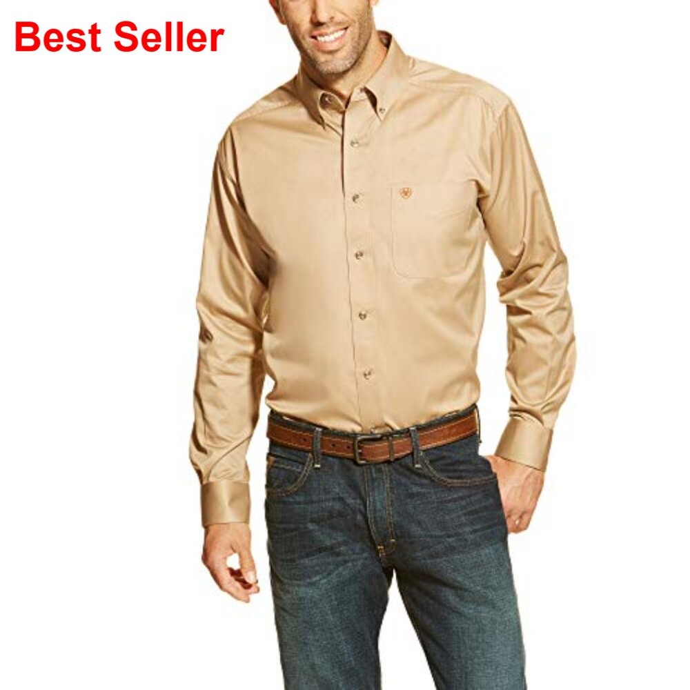 Solid Twill Classic Fit Button Down Shirt 100% Co… - image 3